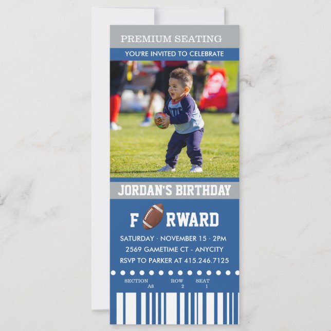 Football Birthday | Photo Birthday Invite (Front)