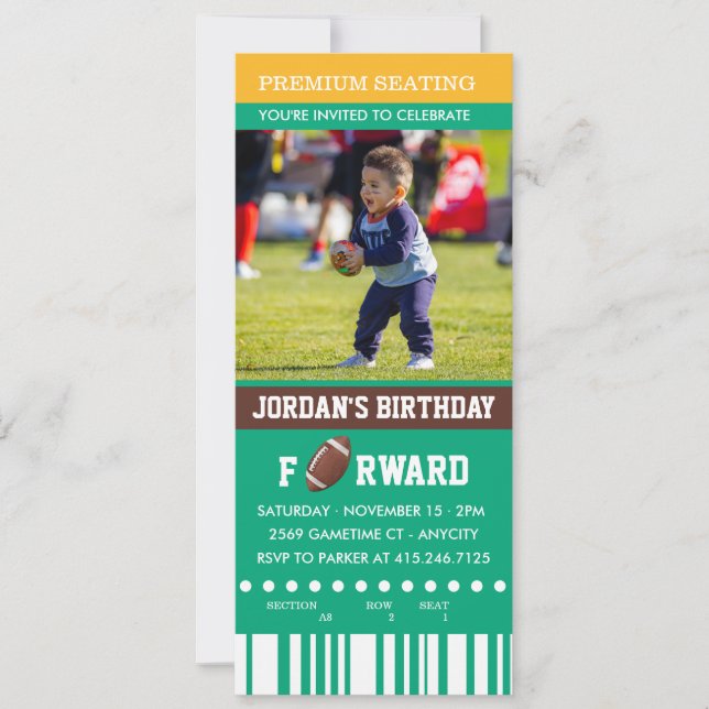 Football Birthday | Photo Birthday Invite (Front)