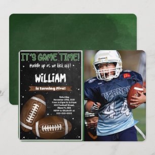 Football Birthday Photo Invitation