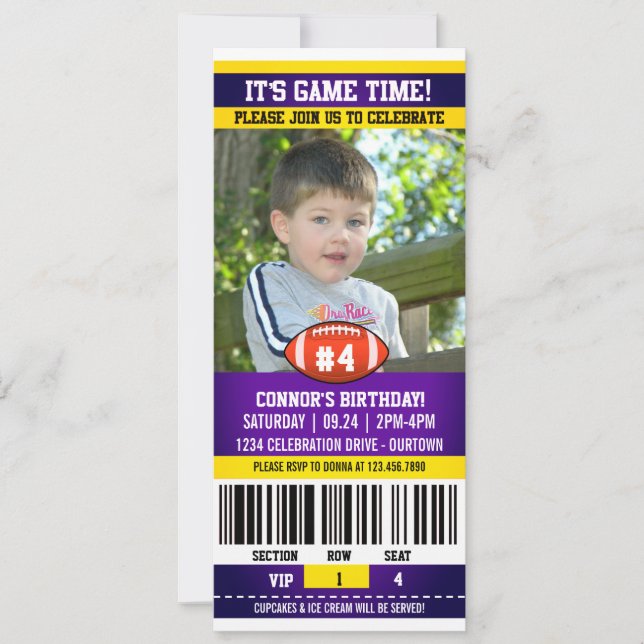 Football Birthday Photo Template (Front)