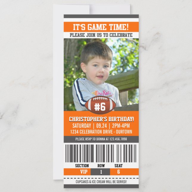 Football Birthday Photo Template (Front)