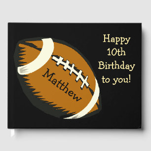 Football Birthday Sports Guest Book