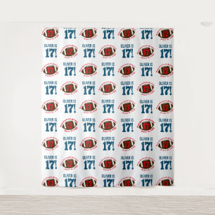 Football Birthday Step and Repeat Photo Backdrop Tapestry