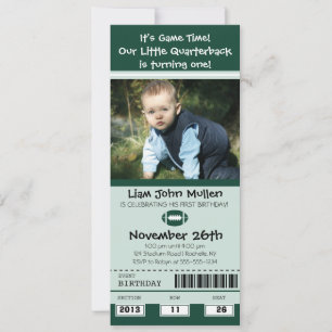 Football Birthday Ticket Invitation