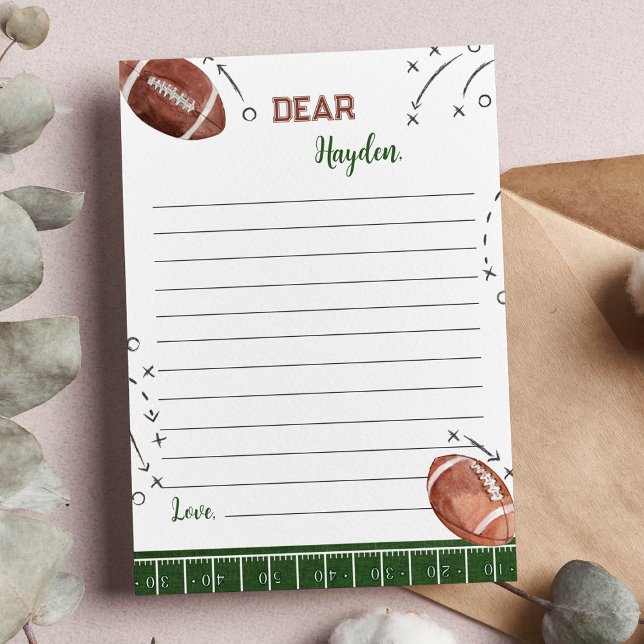 Football Birthday Time Capsule Note Message Card (Creator Uploaded)