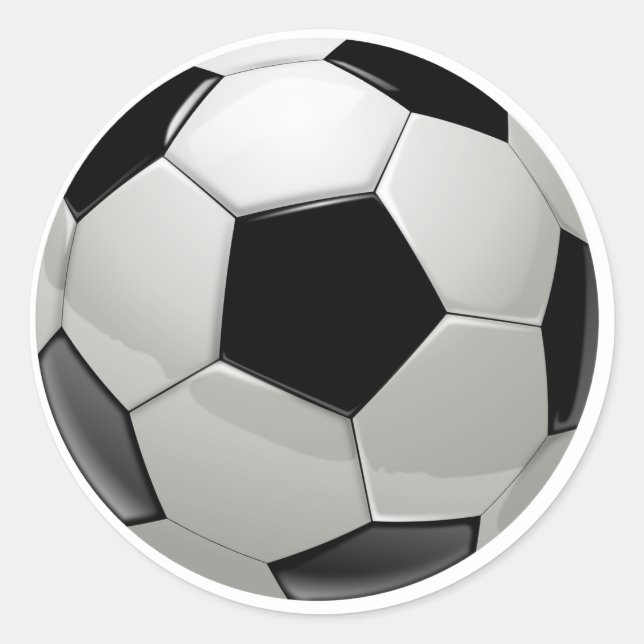 Football Black and White Classic Round Sticker (Front)