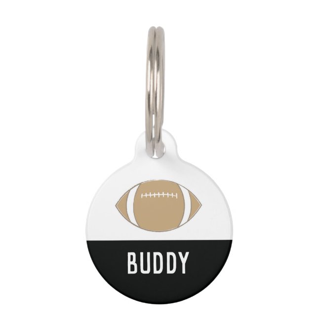FOOTBALL (BLACK) PET TAG (Front)