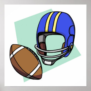 football blue helmet poster