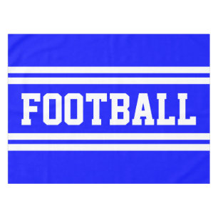 FOOTBALL Bold Bright Blue White Racing Stripes Tablecloth