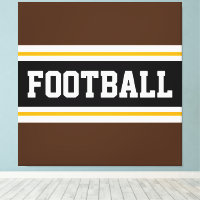 FOOTBALL Bold Brown Black White Yellow Stripes