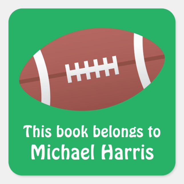 Football bookplate book label / tag for children (Front)