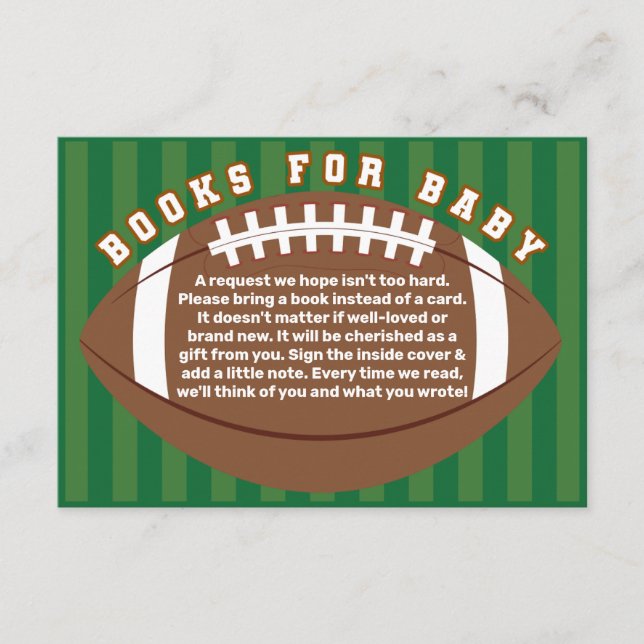 Football Books For Baby Request Enclosure Card (Front)
