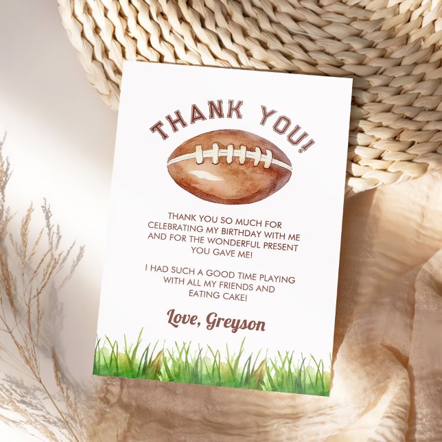 Football Boy 1st Birthday Thank You Card (Creator Uploaded)