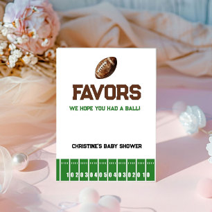 Football Boy Baby shower food Favours Sign