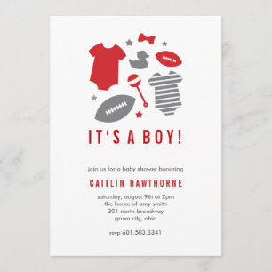 Football Boy Baby Shower Invitation