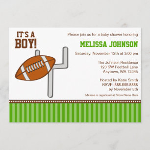 Football Boy Baby Shower Invitations