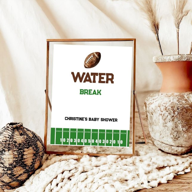 Football Boy Baby shower Water Break Sign (Creator Uploaded)