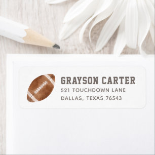 Football Boy Birthday Party Return Address