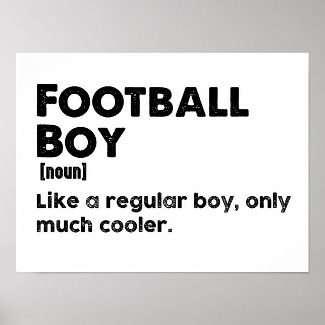 Football Boy Dictionary Definition Funny Poster (Front)