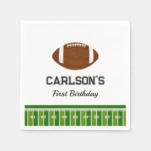 Football Boy First Birthday Party Napkin