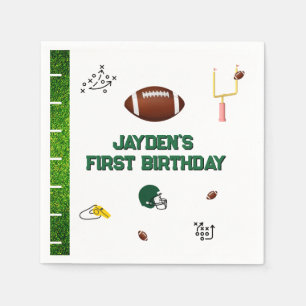 Football boy first birthday party napkins