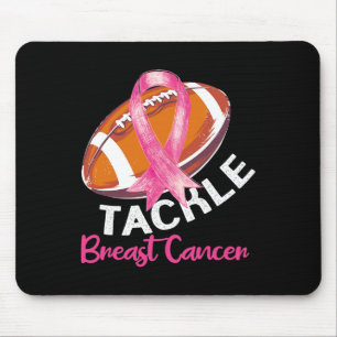 Football Breast Cancer Awareness for Husbands Men Mouse Mat