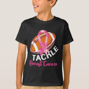 Football Breast Cancer Awareness  for Husbands Men T-Shirt