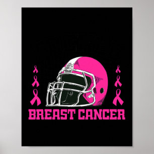 Football Breast Cancer Awareness Pink Ribbon Boys  Poster