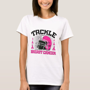 Football Breast Cancer Awareness Pink Ribbon Boys  T-Shirt