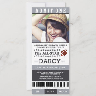 Football Bridal Shower Party Invites