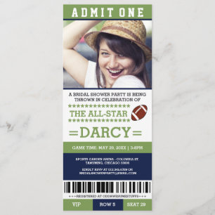 Football Bridal Shower Party Invites