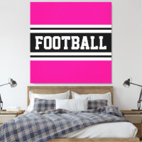 FOOTBALL Bright Pink Black White Racing Stripes