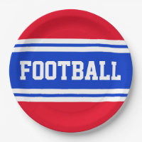 FOOTBALL Bright Red White Blue Racing Stripes
