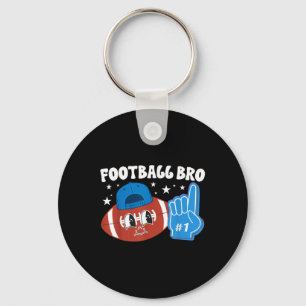 Football Bro Groovy Football Brother Of A Football Key Ring