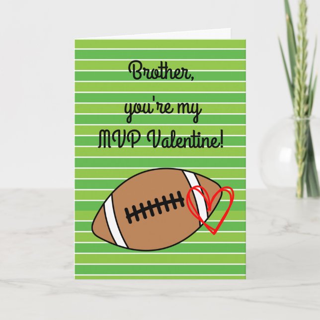Football Brother Valentine's Day Card (Front)