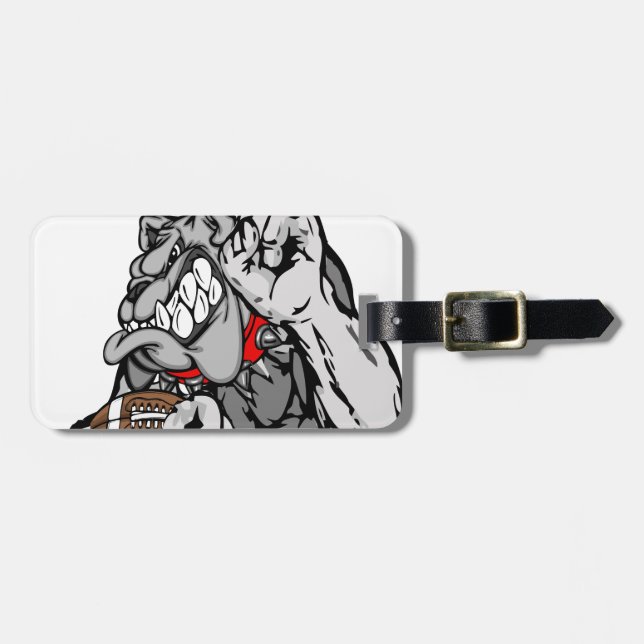 football bulldog luggage tag (Front Horizontal)