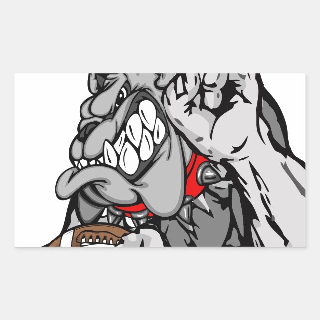 football bulldog rectangular sticker (Front)