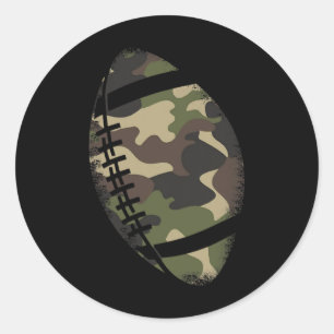 Football Camouflage Gift College Team Coach Camo Classic Round Sticker