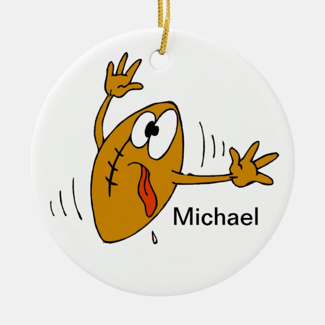 Football Ceramic Tree Decoration (Front)