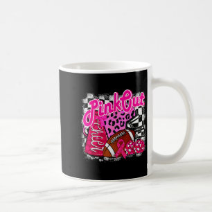 Football Checkered Nk Out Breast Cancer Cheer Mom Coffee Mug