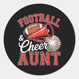 Football Cheer Aunt For Women Men Vintage Classic Round Sticker