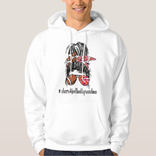Football Cheer Grandma Cheerleader Football Player Hoodie