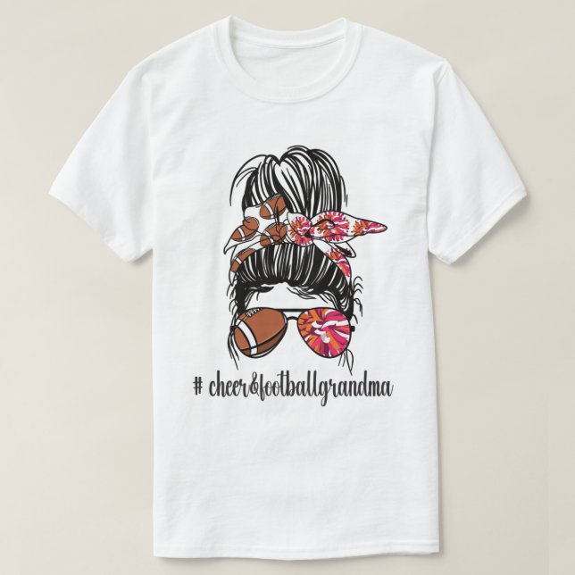 Football Cheer Grandma Cheerleader Football Player T-Shirt (Design Front)