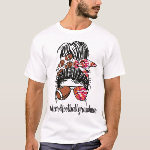 Football Cheer Grandma Cheerleader Football Player T-Shirt