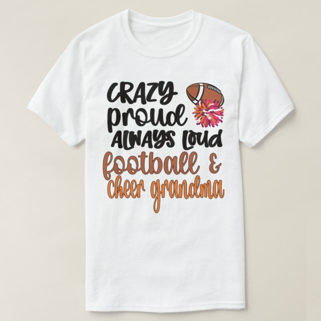 Football Cheer Grandma Cheerleader Football Player T-Shirt (Design Front)