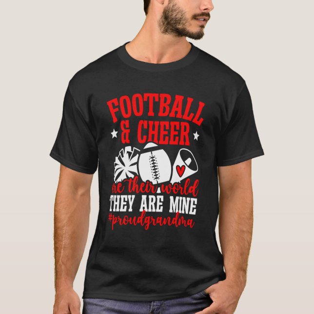 Football & Cheer Grandma Cheerleading And Football T-Shirt (Front)