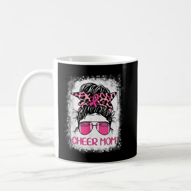 Football Cheer Mum Pink Out Leopard Breast Cancer  Coffee Mug (Left)
