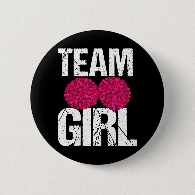 Football Cheerleader Team Girl Gender Reveal 6 Cm Round Badge (Front)