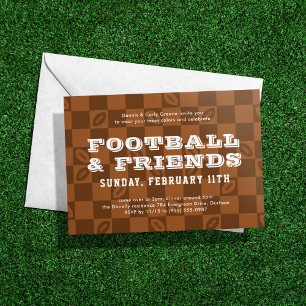 Football Chequerboard Big Game Watch Party Invitation