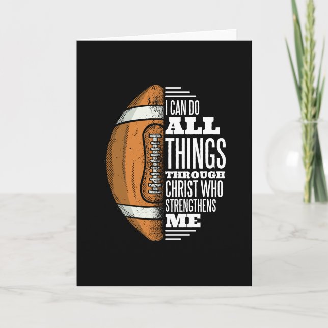 Football Christ Strength Faith Jesus Card (Front)